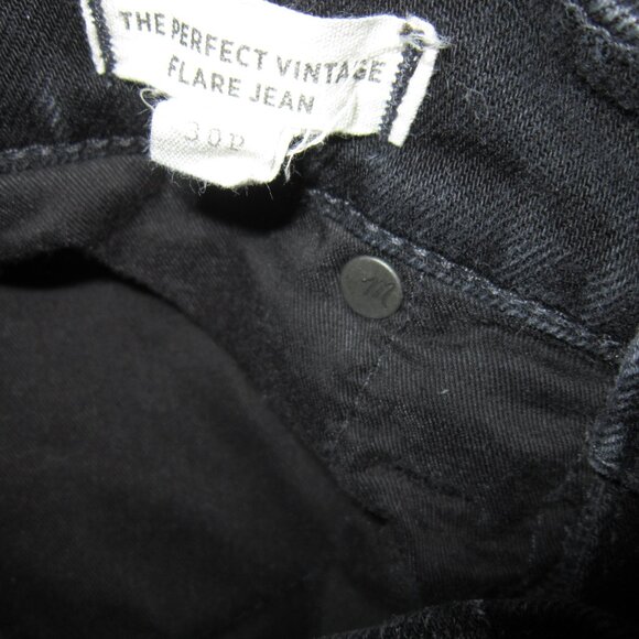 Madewell Jeans 30P 30 Petite The Perfect Vintage Flare Blk Denim High Rise Boho - Picture 4 of 4